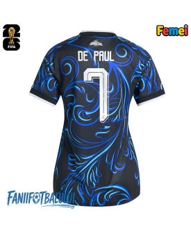 Argentina Rodrigo De Paul #7 Echipament de Fotbal Replică Mondial 2026 Femei Deplasare